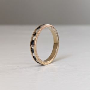 🌞3/$15 Blue & White Rhinestone Ring, Size 6.5